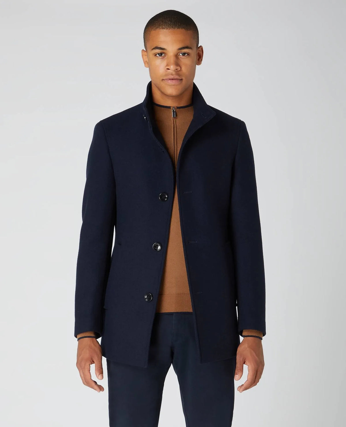 Remus Uomo Jonah Wool Coat Navy 90374 79