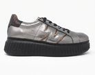 Wonders Silver Wedge Trainers A-5201 Plumo