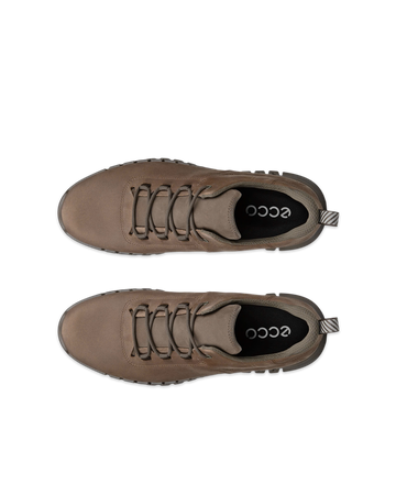Ecco | Gruuv Gortex Leather Walking Shoes with 2 Way Sole in Dark Clay | 525224 02559