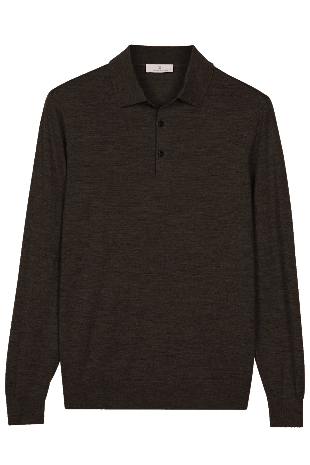 Thomas Maine Brown Long Sleeve Polo 6283TM100 80
