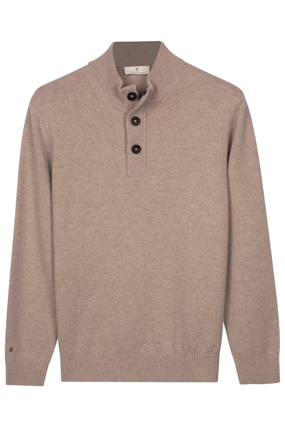 Thomas Maine Taupe Zip &amp; Button Knit 6284TM900 83