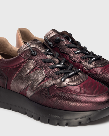 Wonders Wedge Trainers Wine A-02491