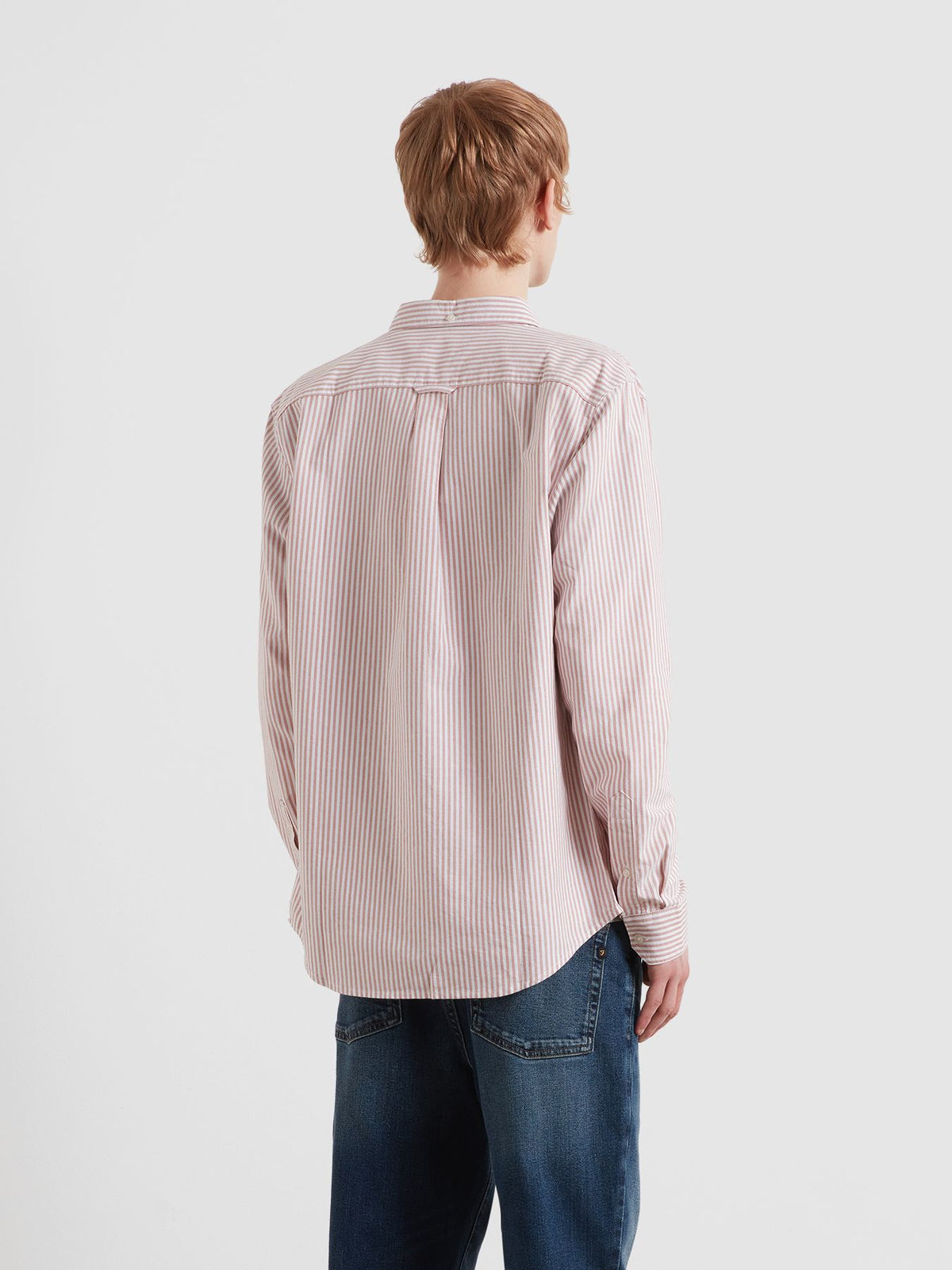 Farah Brewer Striped Shirt Coral F4WSB070 611