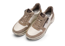 Load image into Gallery viewer, Ara | Sapporo Wide H Fit Lace &amp; Zip Trainers in Beige &amp; Cream | 12.27540.95