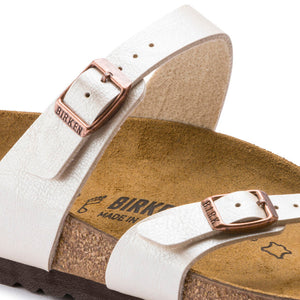 Birkenstock Mayari | Toe Loop Leather Sandals in Graceful Pearl White