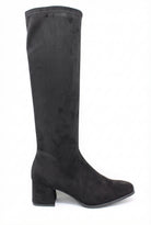 Miss Elastic Black Suede Slip On Boots 75310 05
