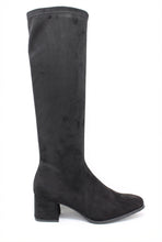 Load image into Gallery viewer, Miss Elastic Black Suede Slip On Boots 75310 05