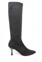 Miss Elastic Slip On Black Suede Boots 78041 05