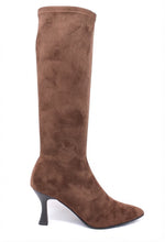 Load image into Gallery viewer, Miss Elastic Slip On Marron Brown Suede Boots 78041 51