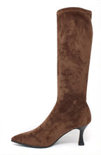 Load image into Gallery viewer, Miss Elastic Slip On Marron Brown Suede Boots 78041 51