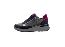 Load image into Gallery viewer, Ara Navy Grey Wedge Trainers 12.57702.22