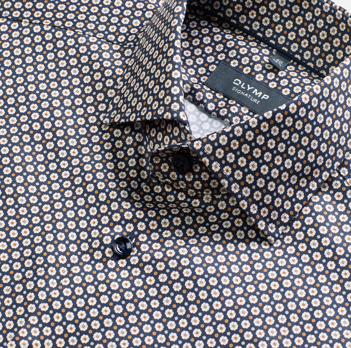 Olymp Signature Beige Printed Shirt 8522 84 14