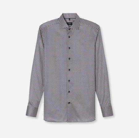 Olymp Signature Beige Printed Shirt 8522 84 14