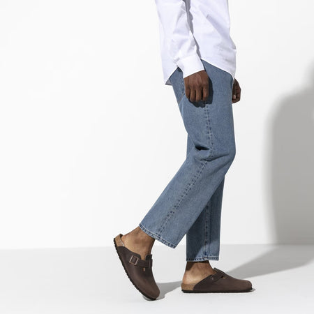 Birkenstock | Boston Mens Natural Oiled Leather Clog Sandals in Habanna Brown | 0860131