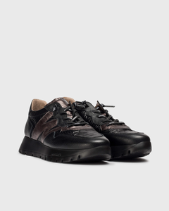 Wonders Wedge Trainers Black and bronze A-2491
