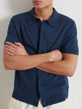 Load image into Gallery viewer, Farah Full Button Polo Sea Blue F4GMG018 416