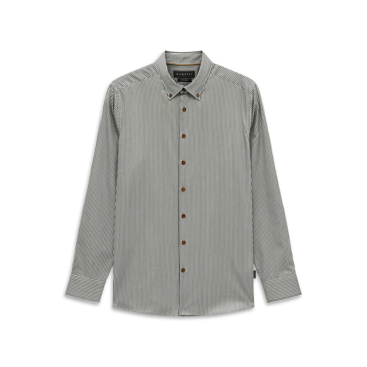 Bugatti Striped Olive Green Shirt 9350 28507f 180