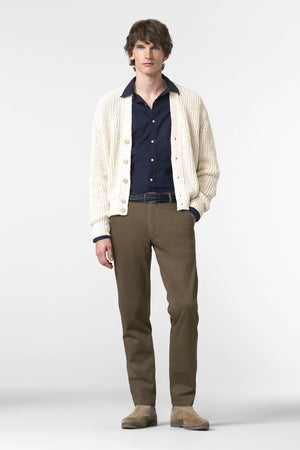 Meyer | Chicago Straight Fit Chinos in Beige Stone with Structure Fabric | 5654 43
