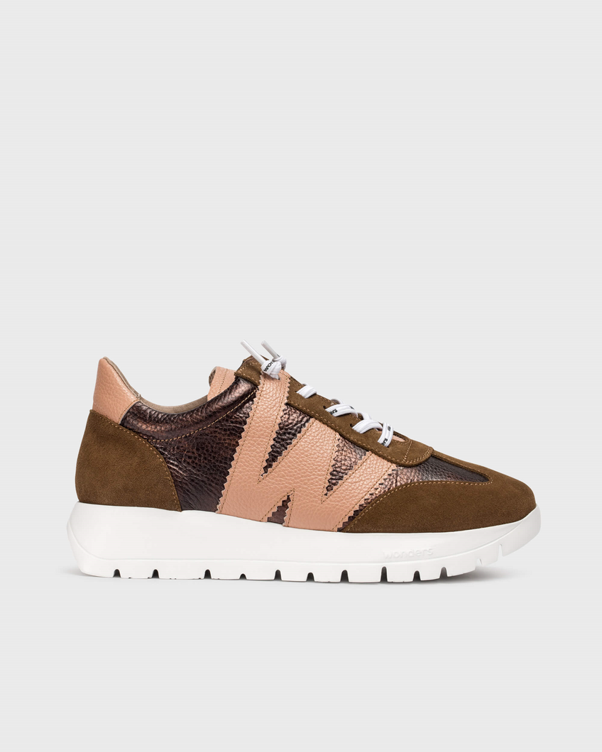 Wonders Wedge Trainers Cognac A-2476