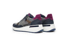 Load image into Gallery viewer, Ara Navy Grey Wedge Trainers 12.57702.22