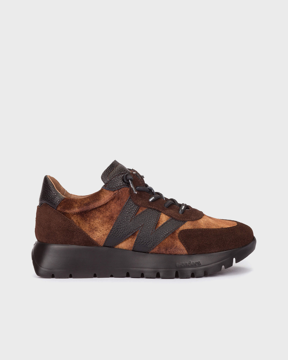 Wonders Rust Brown Trainers A-24111 Maron Negro
