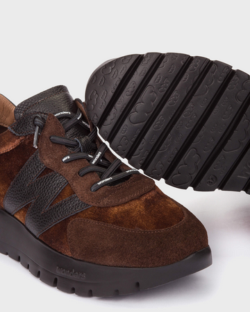 Wonders Rust Brown Trainers A-24111 Maron Negro