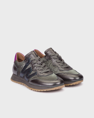 Wonders Silver Pink Trainers A-4810 Plomo