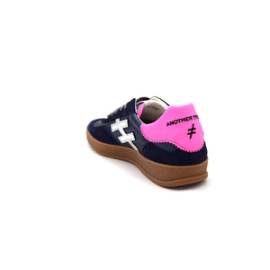 Another Trend Ocean Navy Trainers with Pink Heel A03280D2