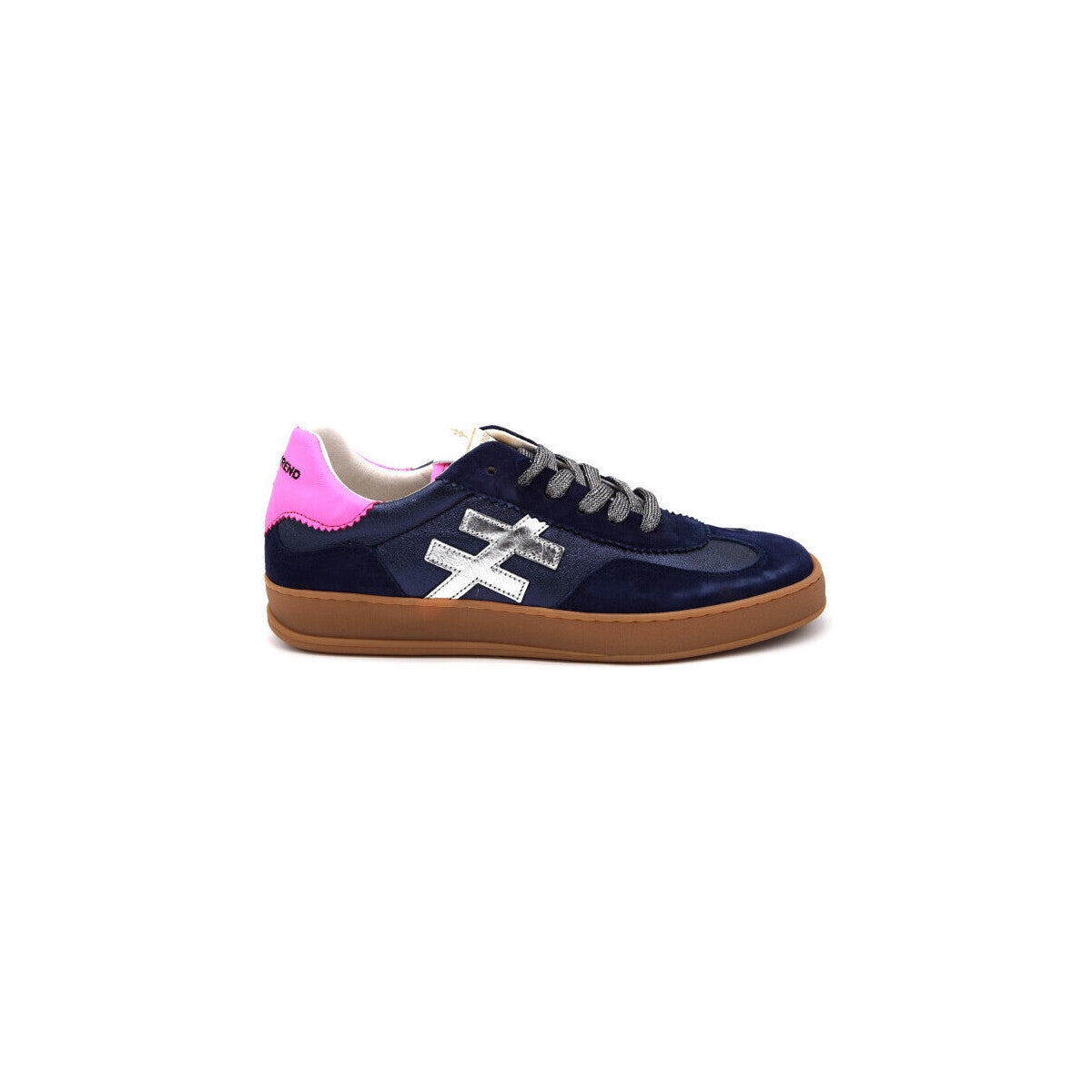 Another Trend Ocean Navy Trainers with Pink Heel A03280D2