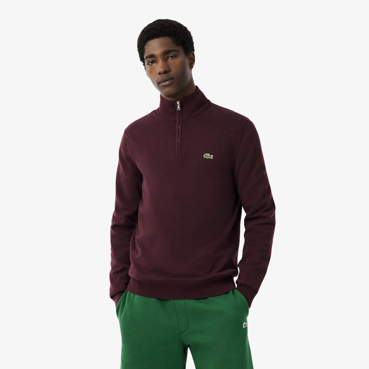 Lacoste Burgundy Zip Knit AH1980 3KE