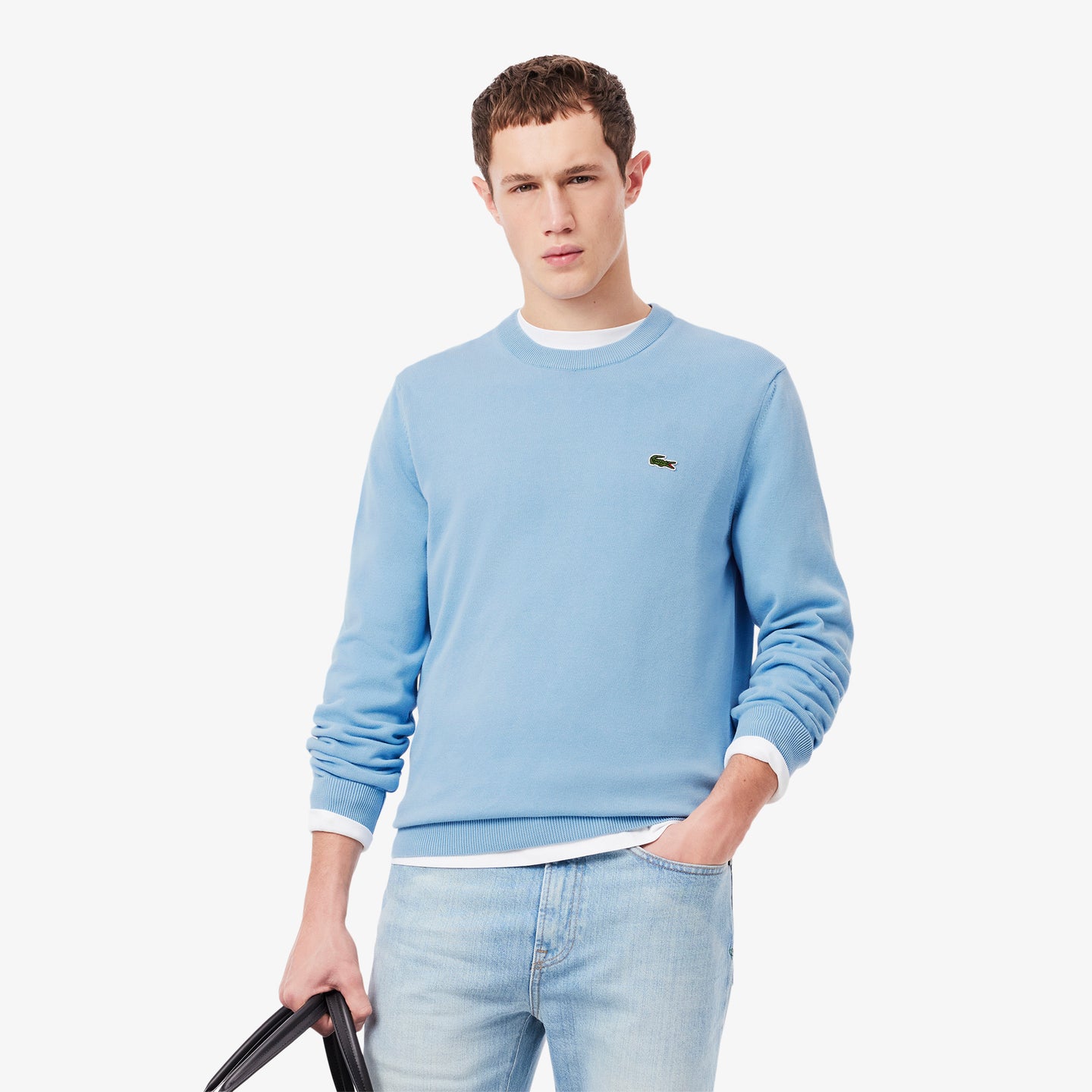 Lacoste Cotton Knit in Pale Blue AH1985 hbp