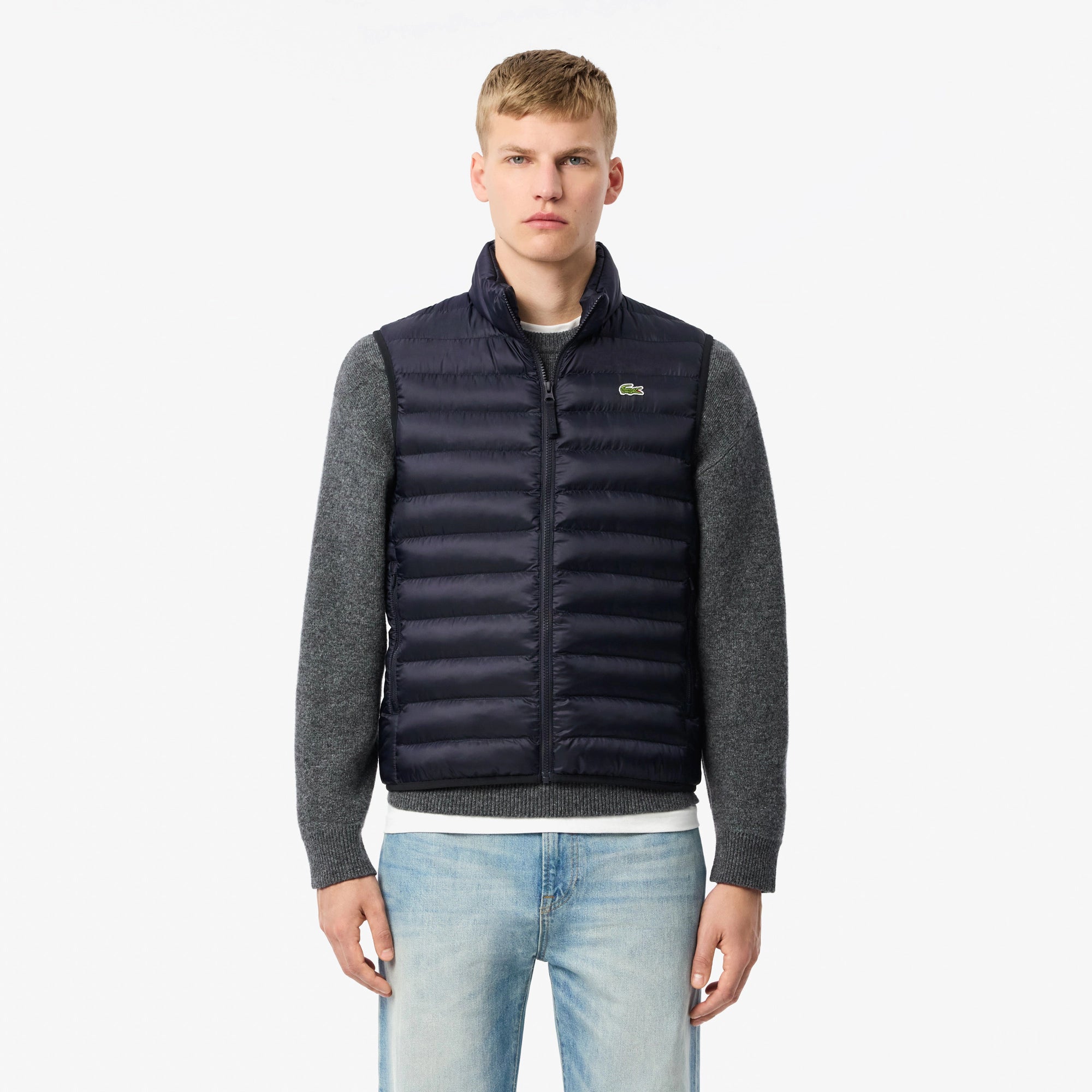 Lacoste Water Repellent Puffer Gilet in Navy BH2886 HDE Donnellans
