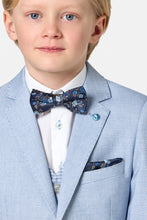 Load image into Gallery viewer, Benetti | Boys 3 Piece Suit in Light Blue with Check Waistcoat &amp; Navy Slacks | Albert