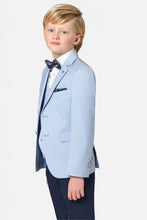 Load image into Gallery viewer, Benetti | Boys 3 Piece Suit in Light Blue with Check Waistcoat &amp; Navy Slacks | Albert