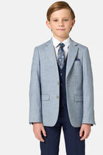 Load image into Gallery viewer, Benetti Boys 3 Piece Suit with Blue Check Jacket Lucas