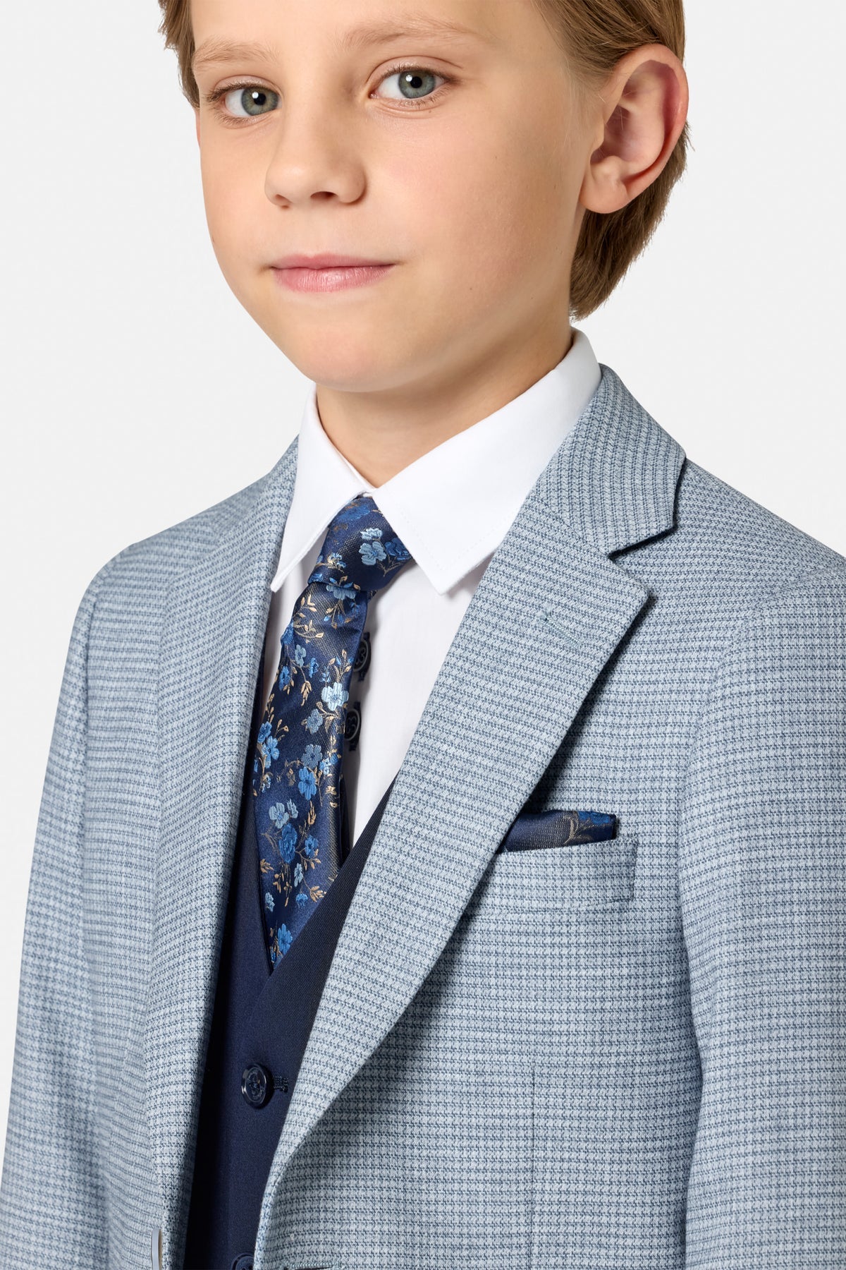 Benetti Boys 3 Piece Suit with Blue Check Jacket Lucas