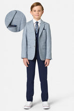 Load image into Gallery viewer, Benetti Boys 3 Piece Suit with Blue Check Jacket Lucas