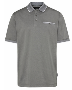 Bugatti 8151 55091a 240 | Jersey Cotton Polo Shirt in Charcoal Grey with Pocket