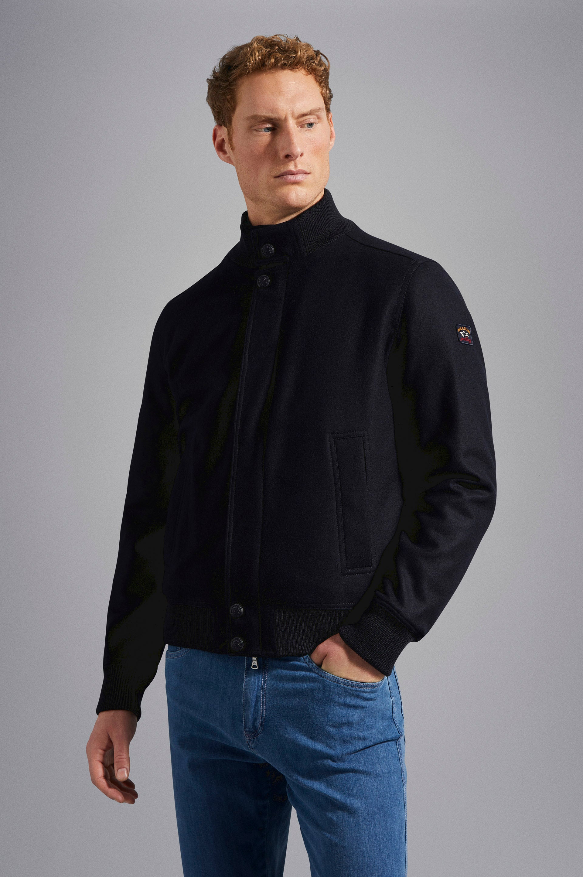 Wool Giubbotti Paul Shark Navy Jacket Paul And Shark Leather
