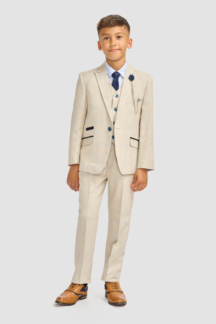 Cavani Caridi Beige 3 Piece Boys Suit