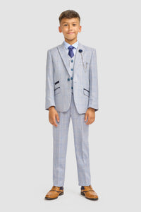 Cavani Caridi Sky Blue 3 Piece Boys Suit