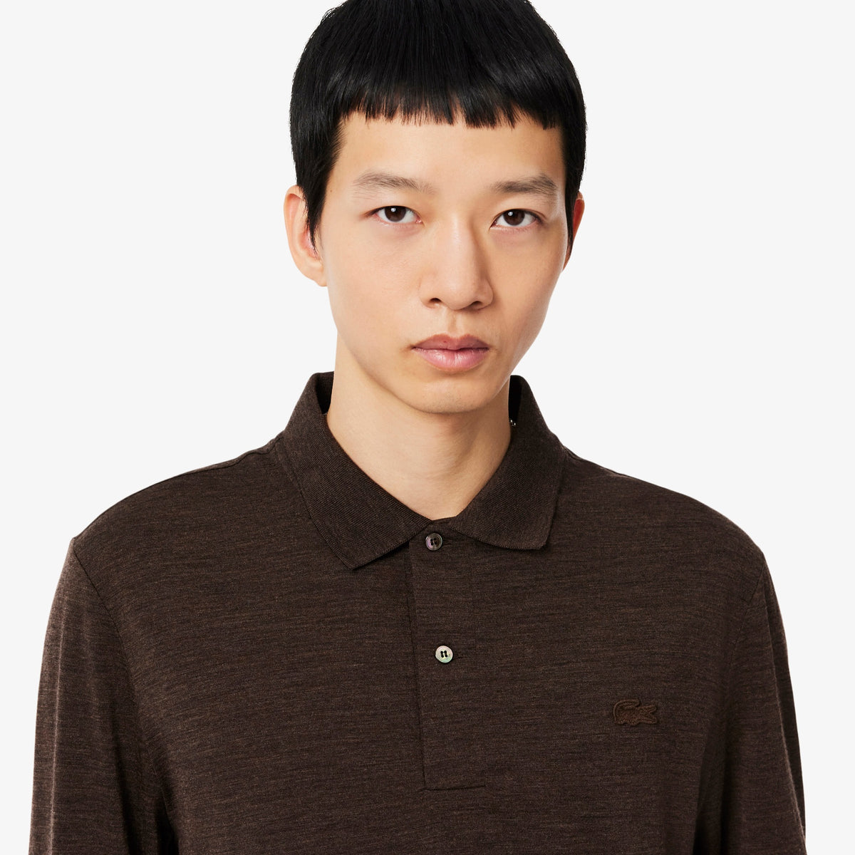 Lacoste Brown Long Sleeve Polo DH0215 RV2