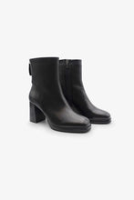 Load image into Gallery viewer, Regarde Le Ciel | 6.5cm Block Heel Ankle Boots in Black with Side Zip | Analisa 02