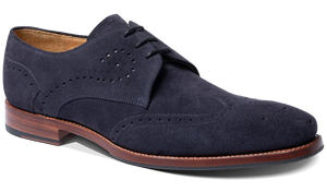 Barker George Navy Suede