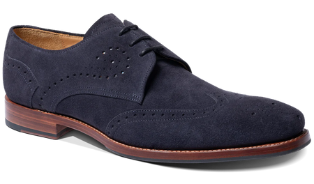 Barker George Navy Suede
