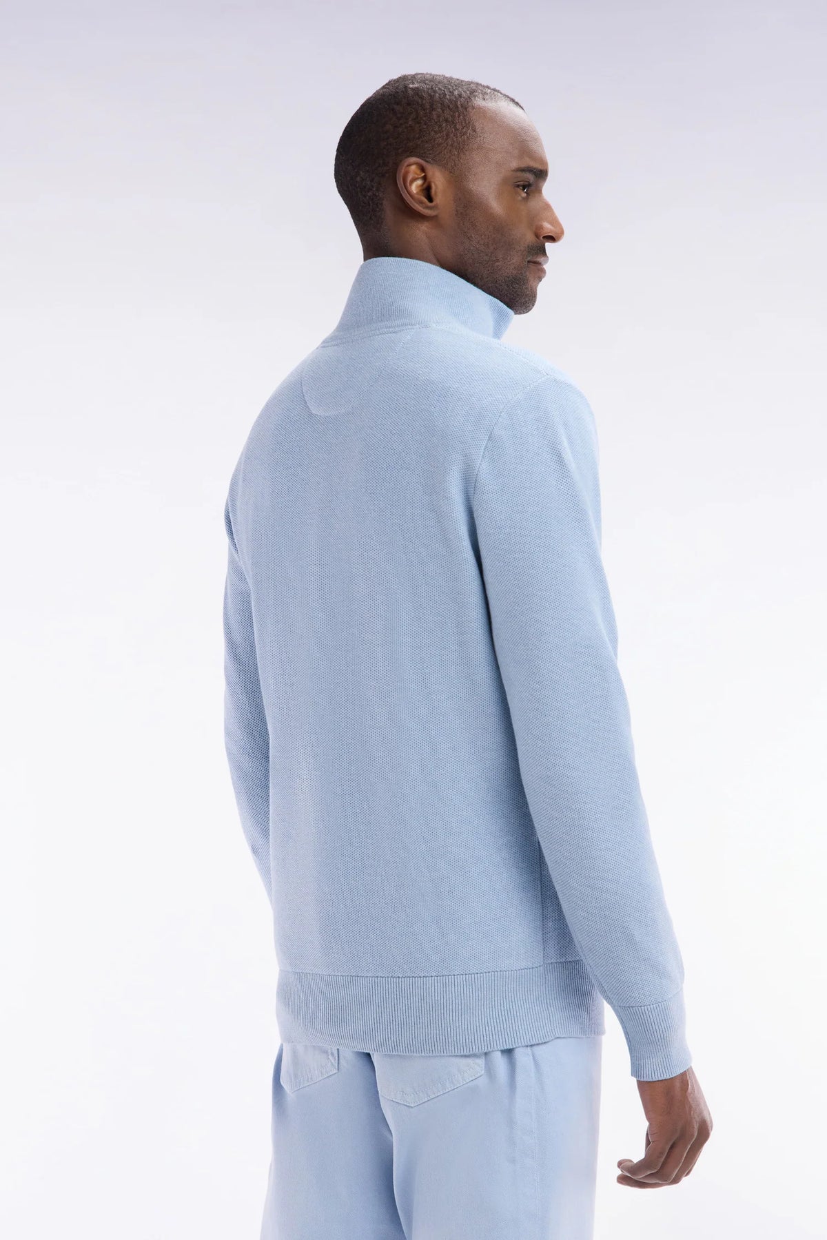 Eden Park Half Zip Knit in Light Blue E25MAIPU0022 BLC26