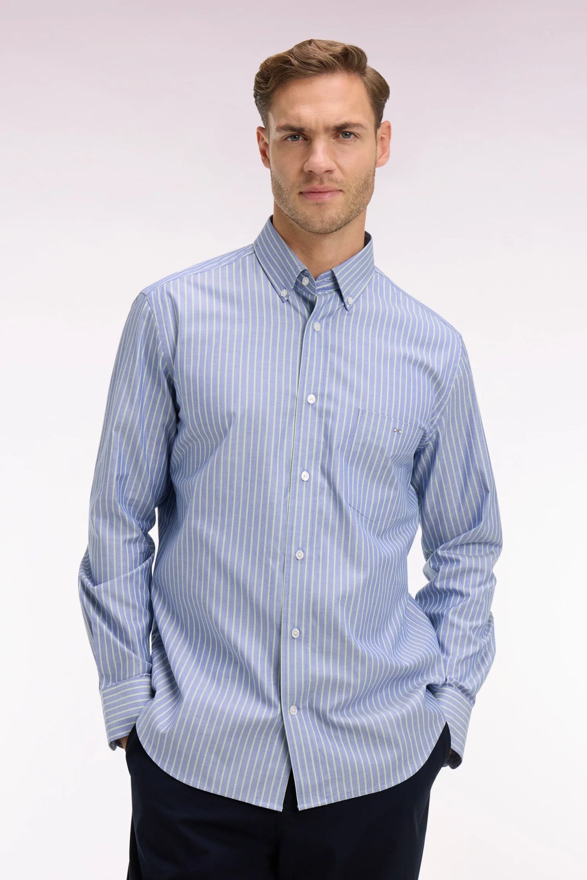 Eden Park Blue Green Striped Shirt e26checl0005 vem39