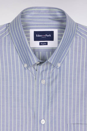 Eden Park Blue Green Striped Shirt e26checl0005 vem39