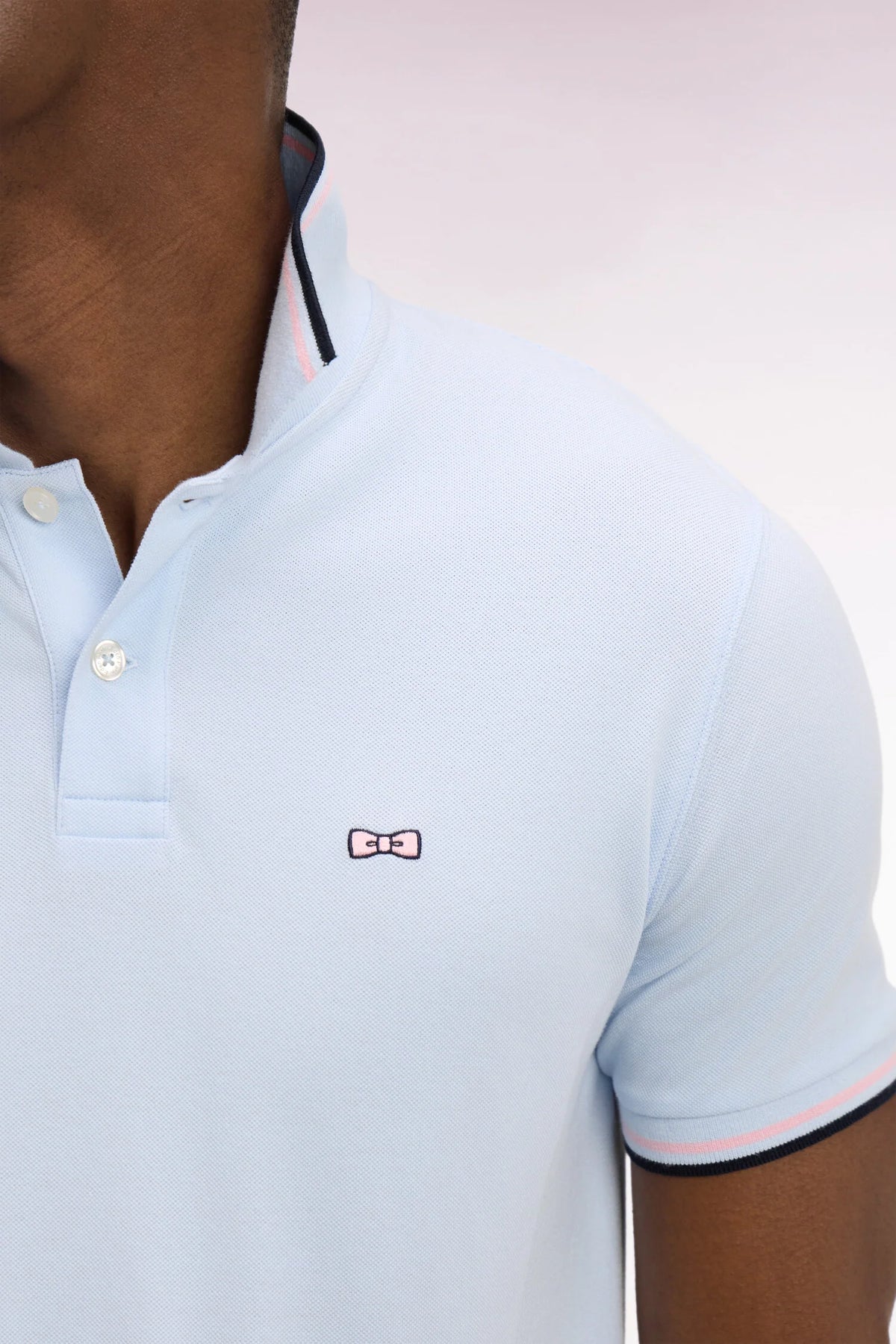 Eden Park Sky Blue Tipped Polo E26MAIPC0013 BLC25