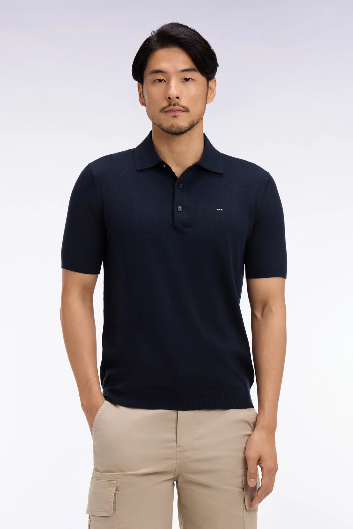 Eden Park Knitted Polo Navy E26MAIPU0004 blf
